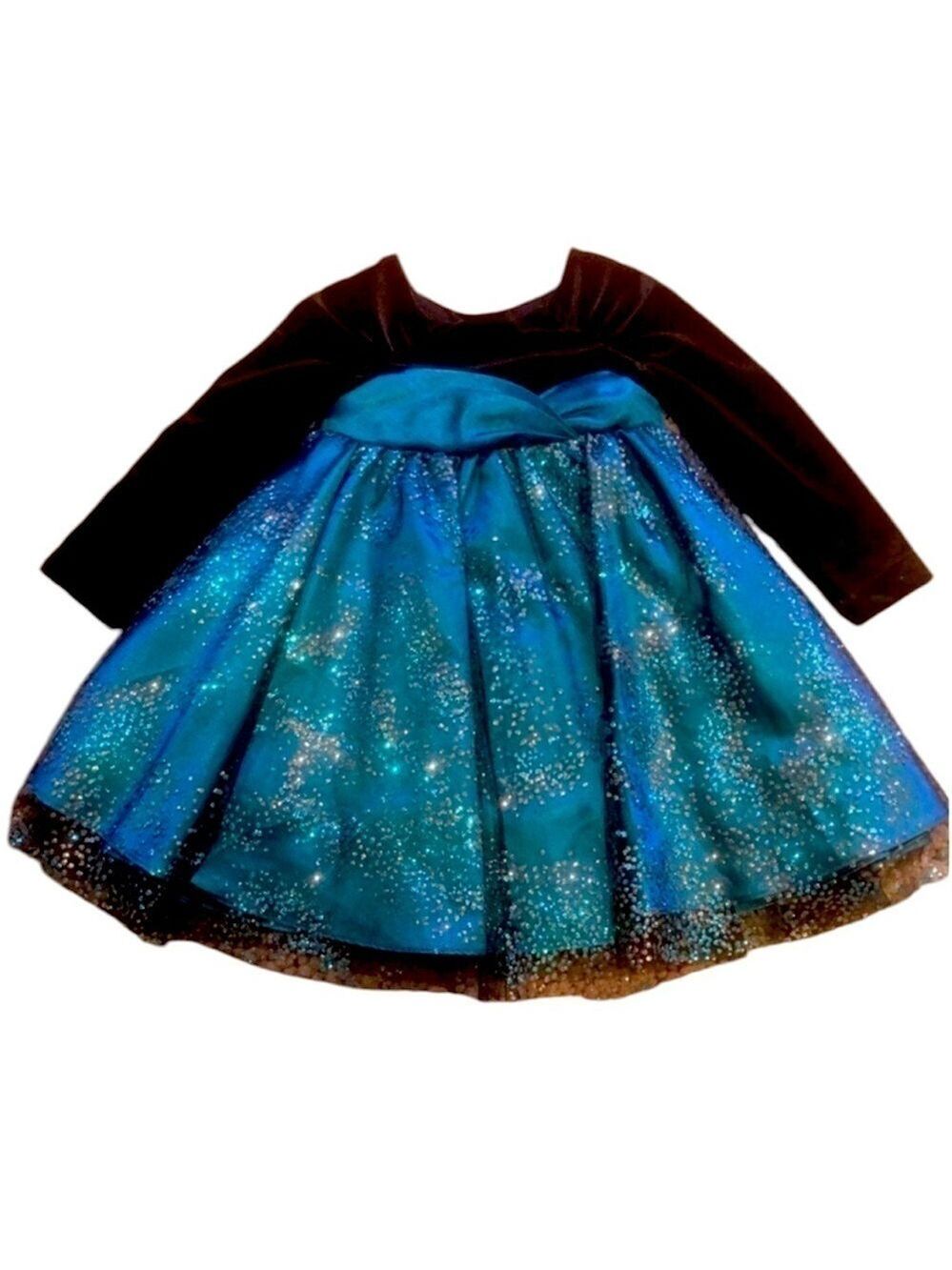 JONA MICHELLE Blue & Black Long Sleeve Fancy Dress 2T